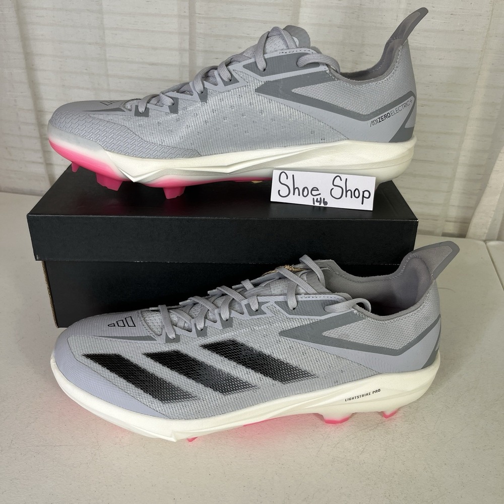 Adidas Adizero Electric+ TPU Baseball Cleats Lucid Pink Gray Men Size 12.5